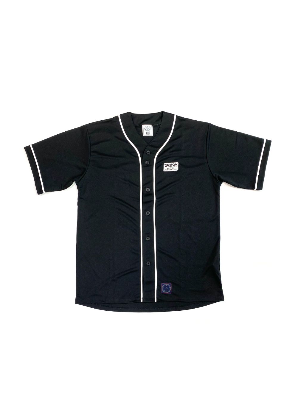 M&M CUSTOM PERFORMANCE - DRY ATHLETIC BASEBALL SHIRT (BLACK×WHITE) / ドライ  アスレチック ベースボールシャツ | LOOPHOLE