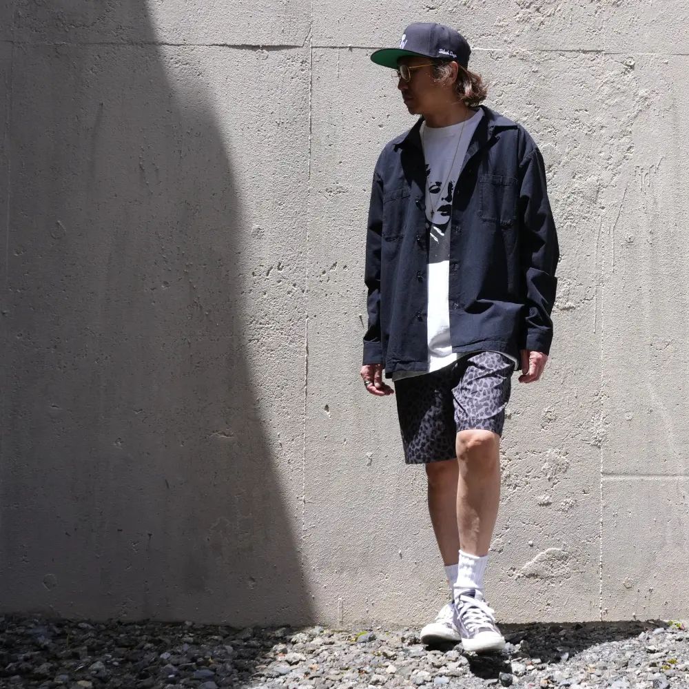 【ラスト1点】Chambray Open Collar L/S SH (BLK) / シャンブレー オープンカラーシャツ