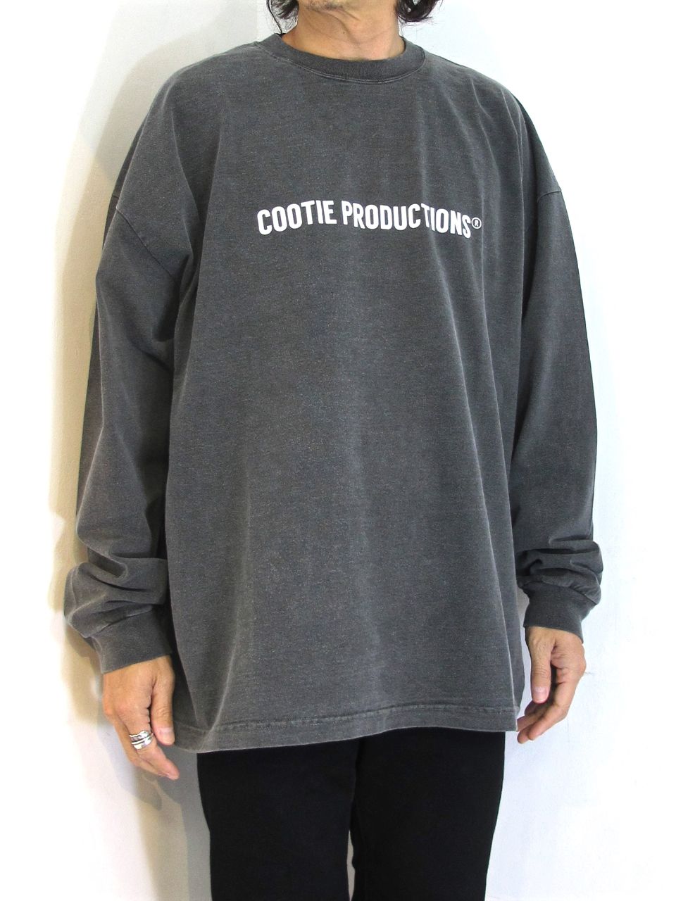 COOTIE PRODUCTIONS - PIGMENT DYED L/S TEE (BLACK) / ピグメントダイ 