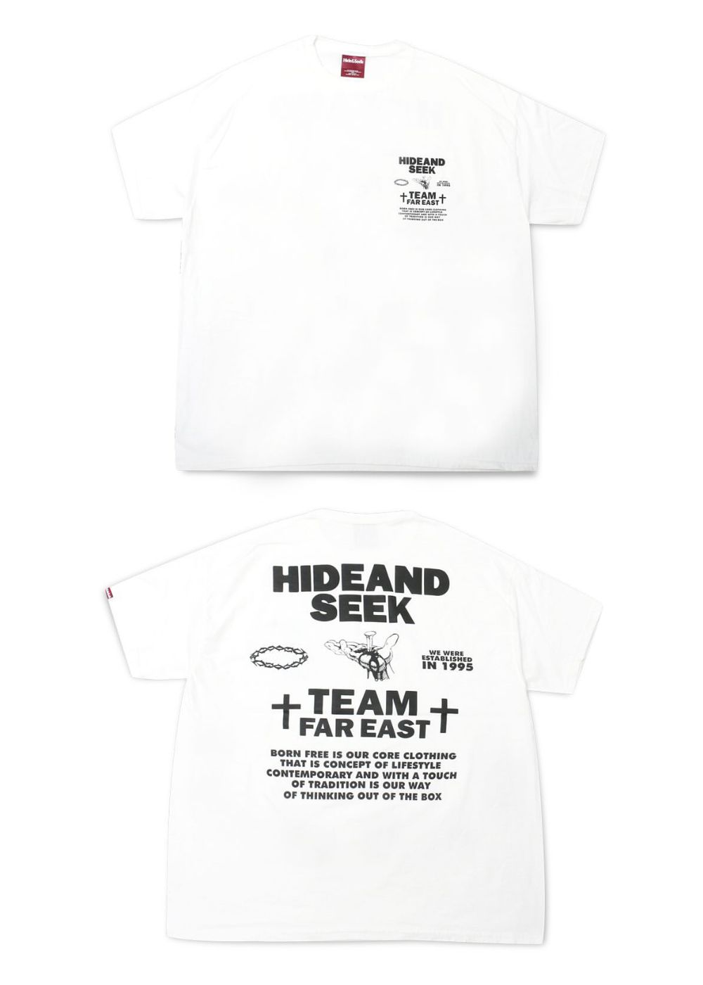 HIDE AND SEEK - NAIL S/S TEE (WHITE) / プリント Tシャツ | LOOPHOLE