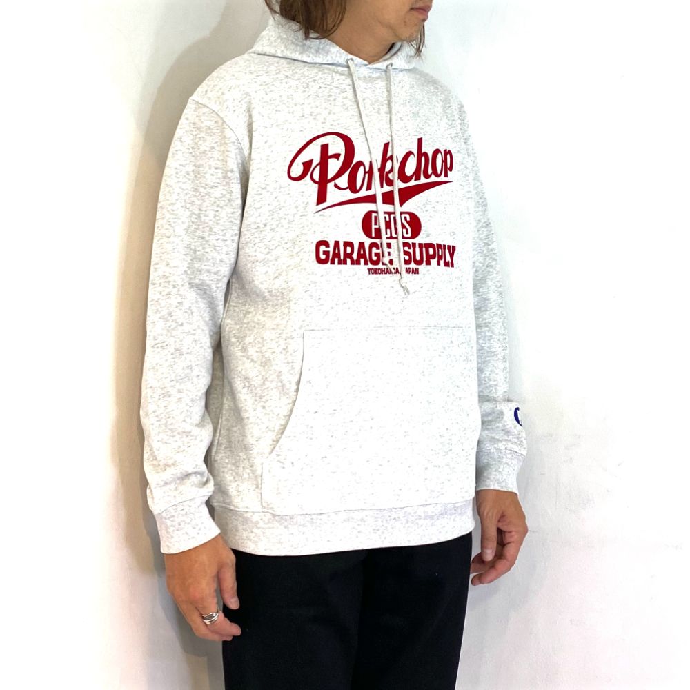 SCRIPT COLLEGE HOODIE (ASH) / カレッジロゴ スウェットパーカー