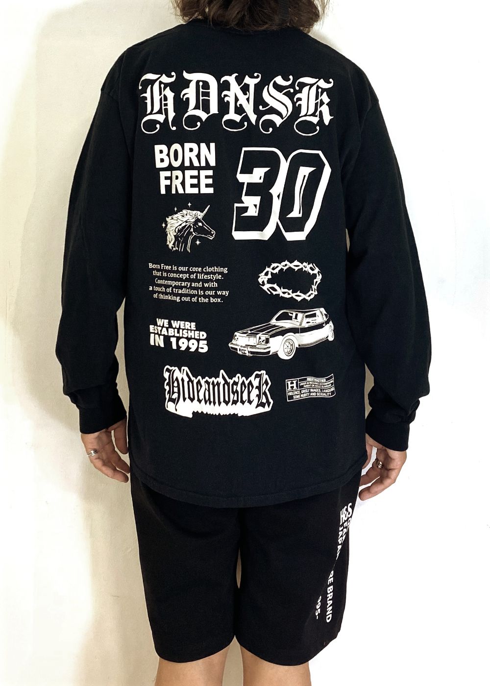30 L/S Tee (BLACK) / プリント ロングスリーブ Tシャツ