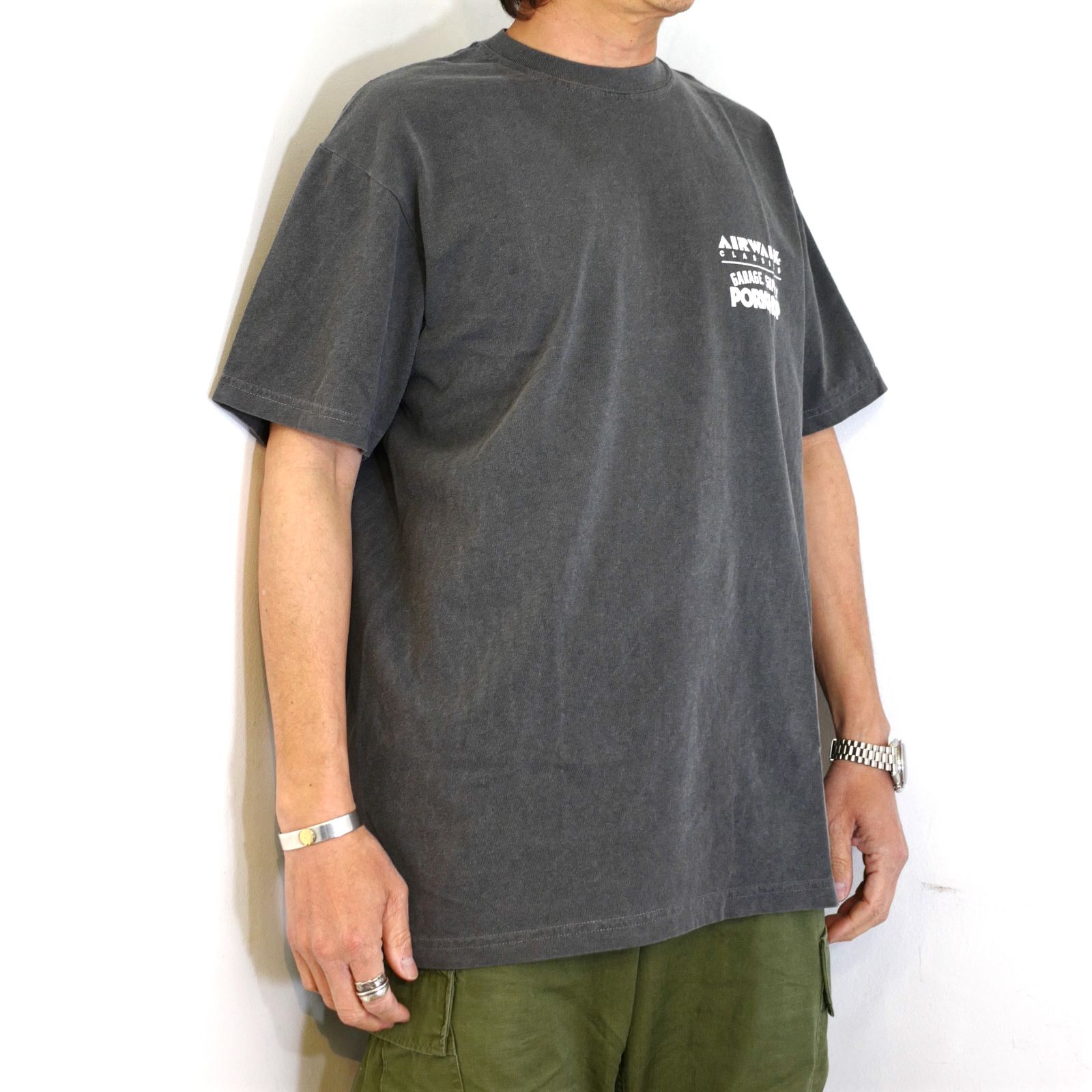 PORKCHOP GARAGE SUPPLY - AP OLLIEMAN TEE (ASH BLACK PORKCHOP GARAGE SUPPLY - AP OLLIEMAN TEE (ASH BLACK