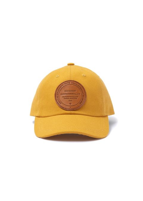 【ラスト1点】CANVAS LEATHER PATCH CAP (MUSTARD) / レザーワッペン ベースボールキャップ