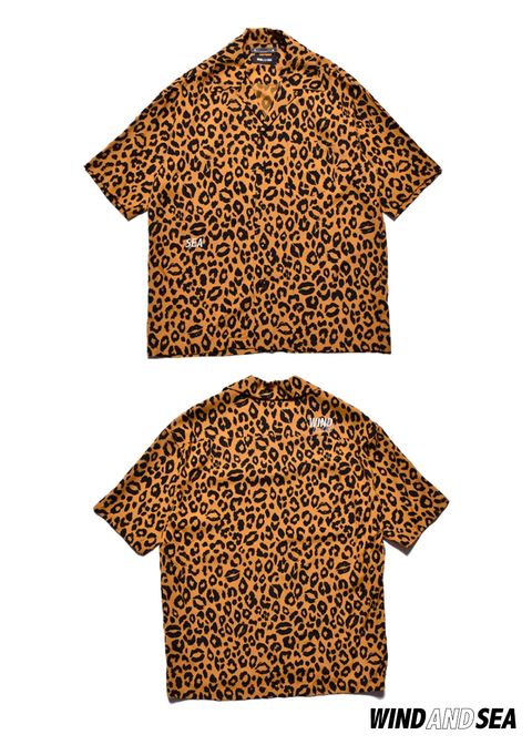 【ラスト1点】×WDS Lips Leopard Print Open Collar SH (BRT) / ウィンダンシー コラボ レオパードリップ シャツ / セットアップ可能
