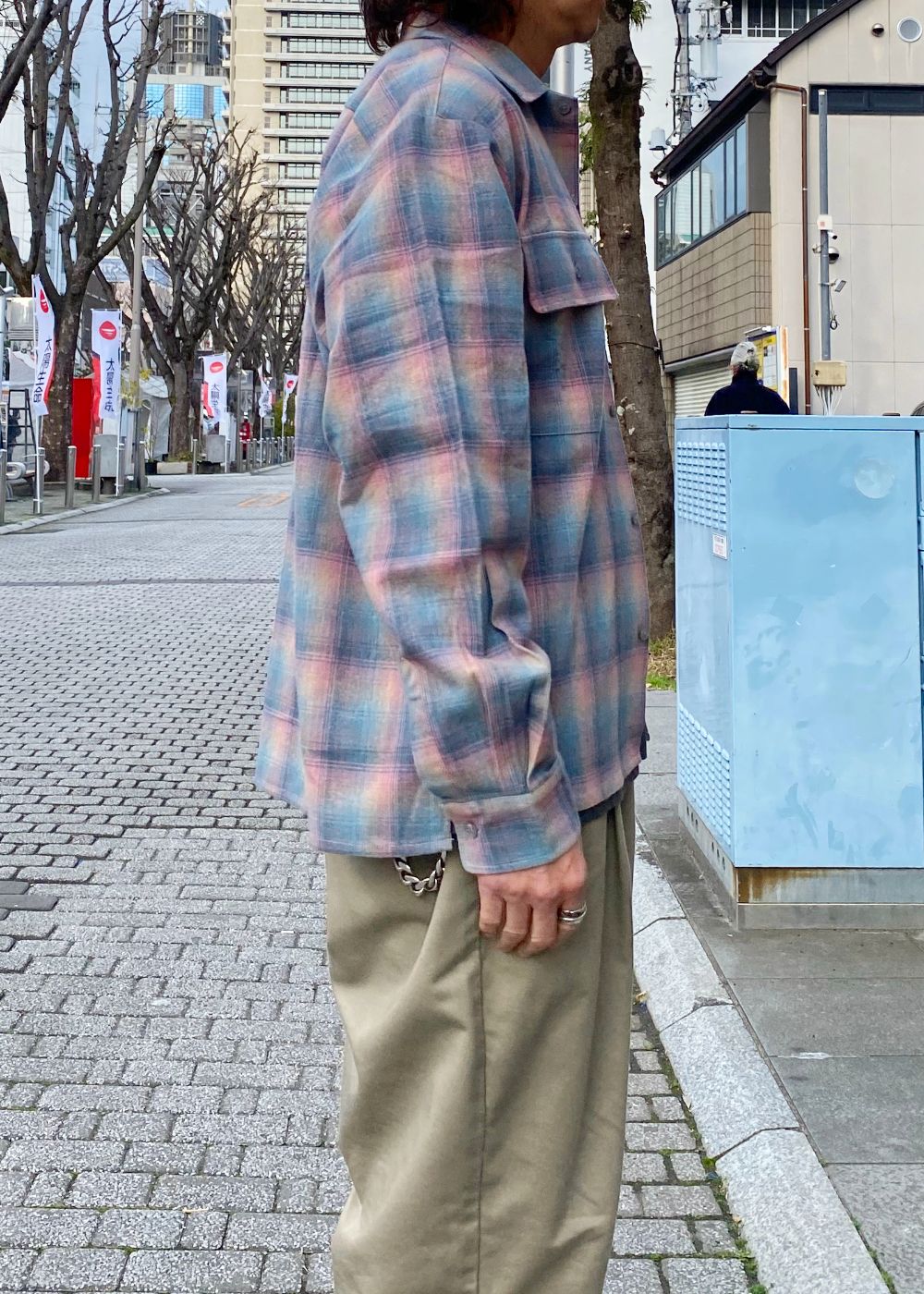 Flannel Check L/S Shirt (SAX) / ネル チェック シャツ