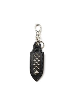 STUDS LEATHER KEY RING (BLACK) / スタッズ レザー キーリング