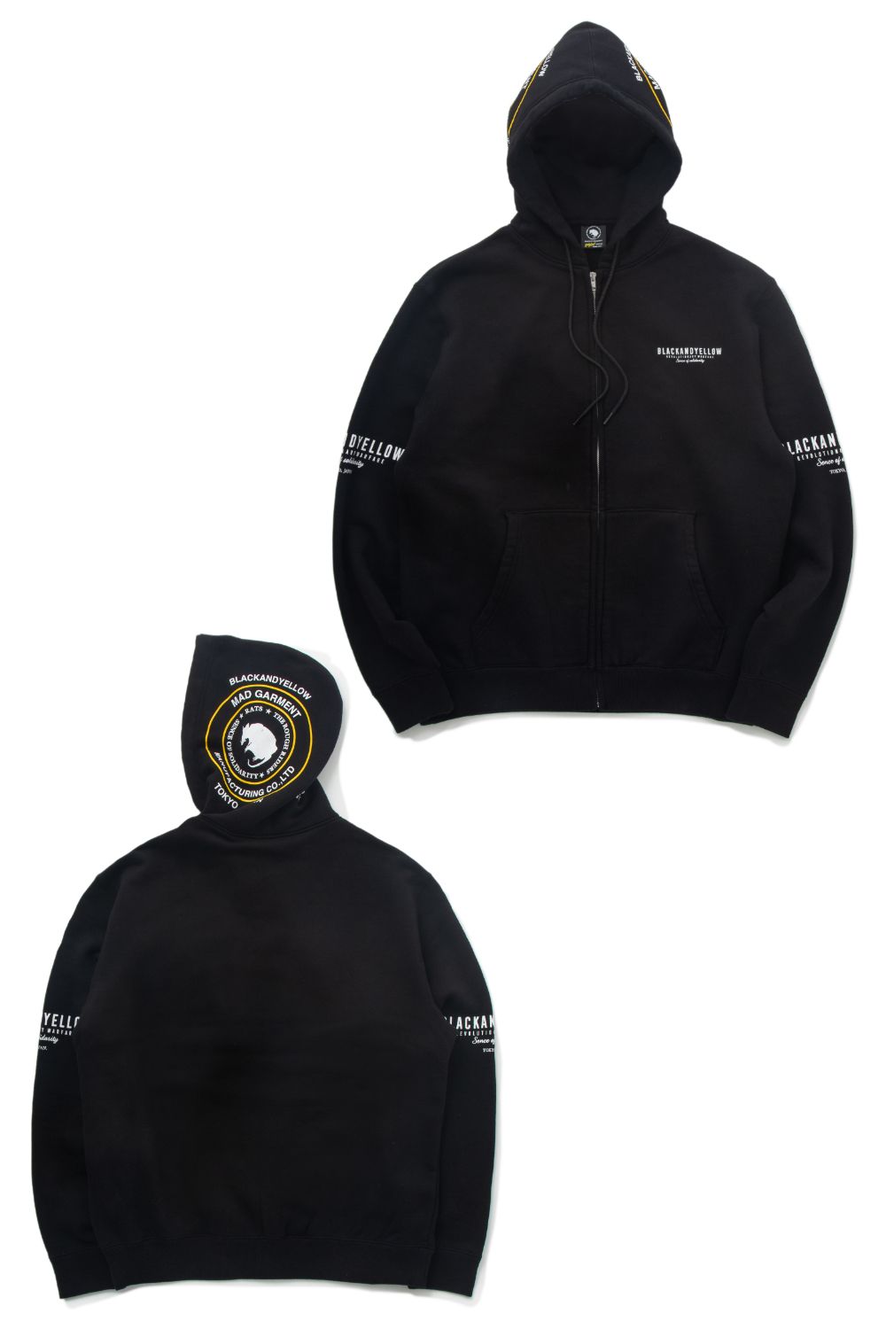 rats赤フード付きジャケット　BLACKANDYELLOW rats赤フード付きジャケット BLACKANDYELLOW RATS コ－チジャケット