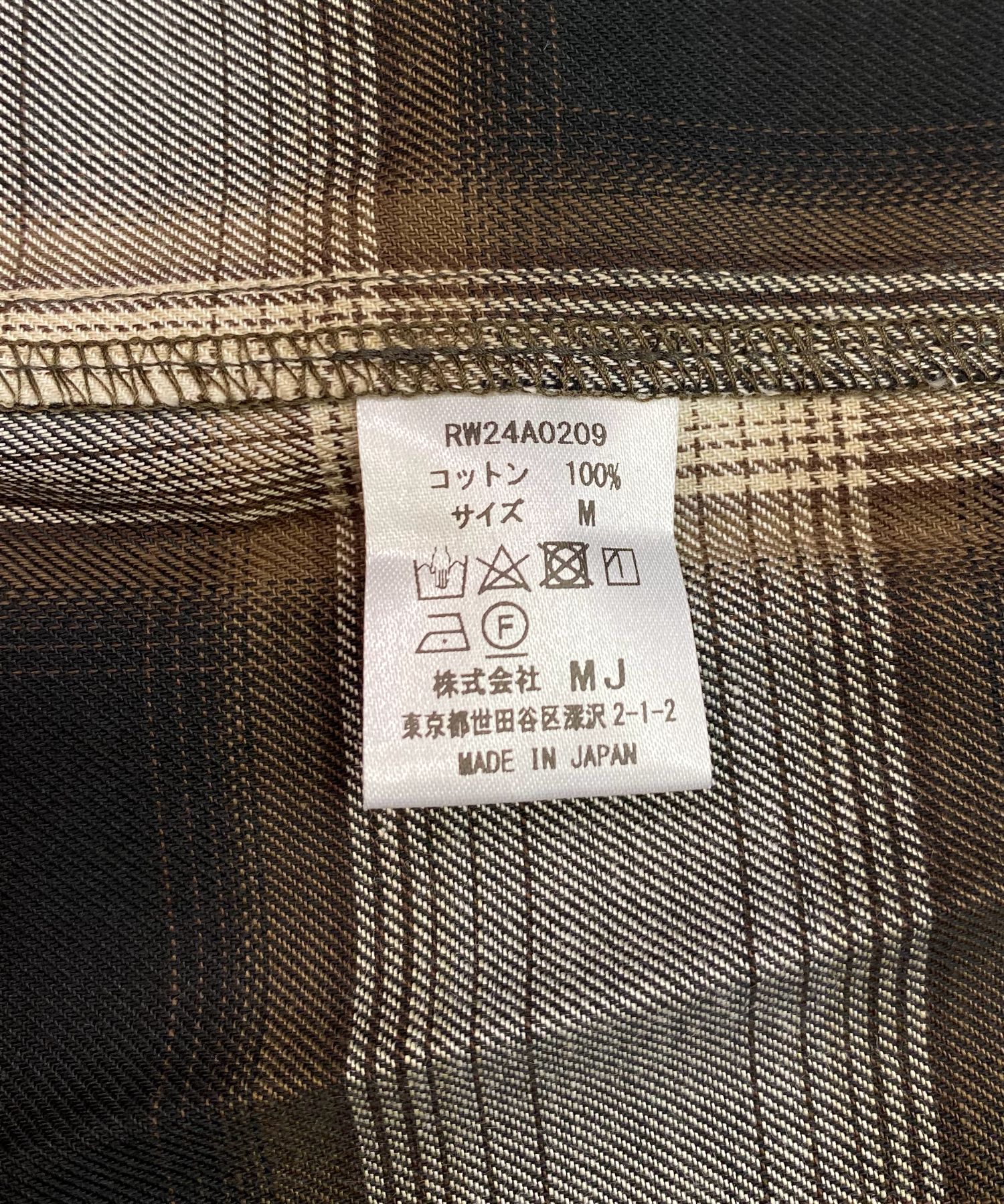 【ラスト1点】R9 OMBRE OPENCOLLAR SHIRT (BLACK) / オンブレチェック オープカラー シャツ