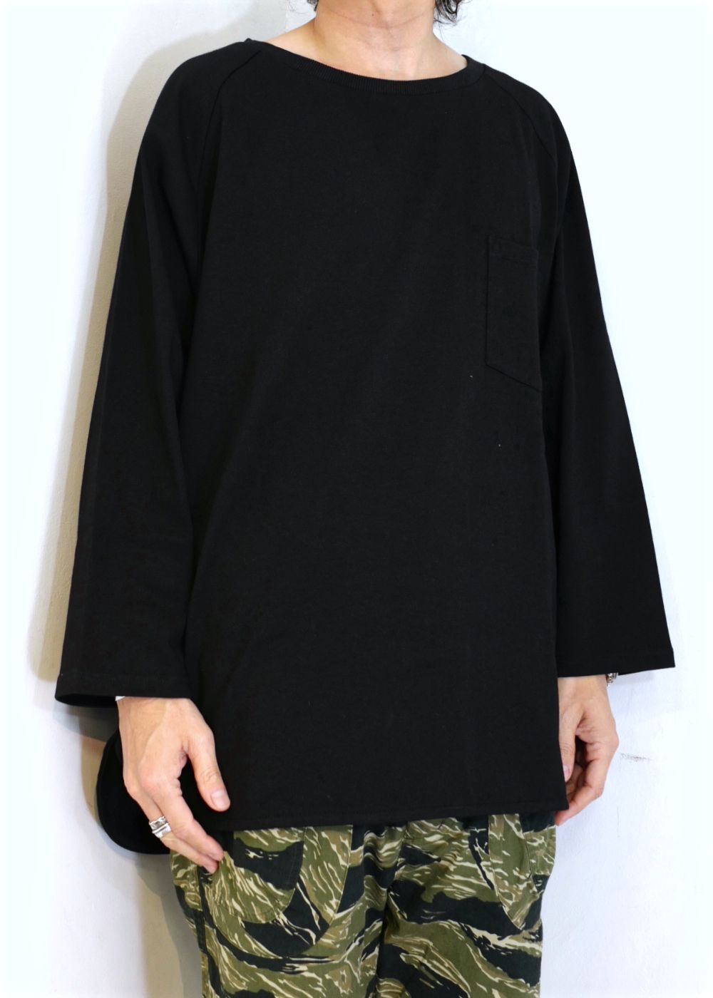 3/4 SLEEEVE BASEBALL TEE "BABE" (BLACK) / グッドウェア コラボ ベースボールTee