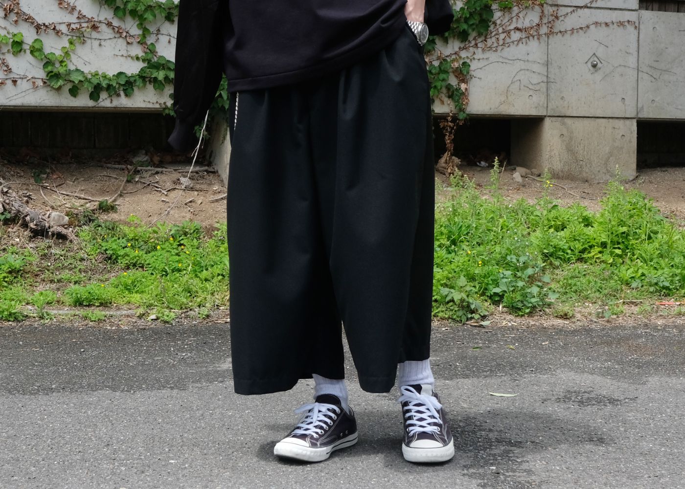 限定販売】 SHIN T/R スラックス CUT TROUSERS EASY WIDE スラックス 