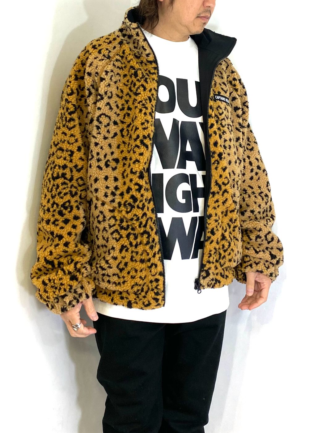 REVERSIBLE FLEECE JACKET (BLACK×LEOPARD) / リバーシブル フリース ジャケット