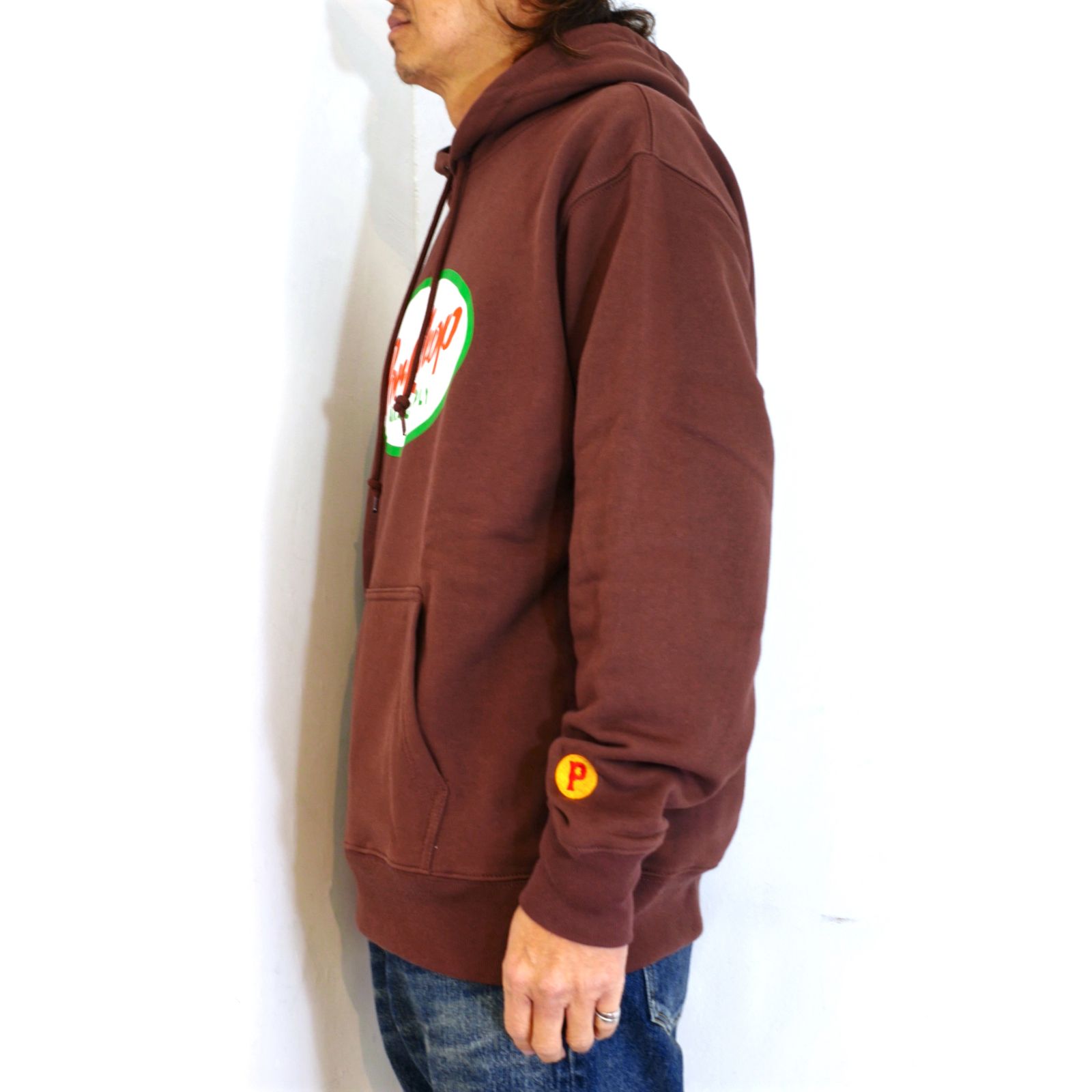 PORKCHOP - 2nd OVAL HOODIE (BROWN) / 2nd オーバルロゴ スウェット