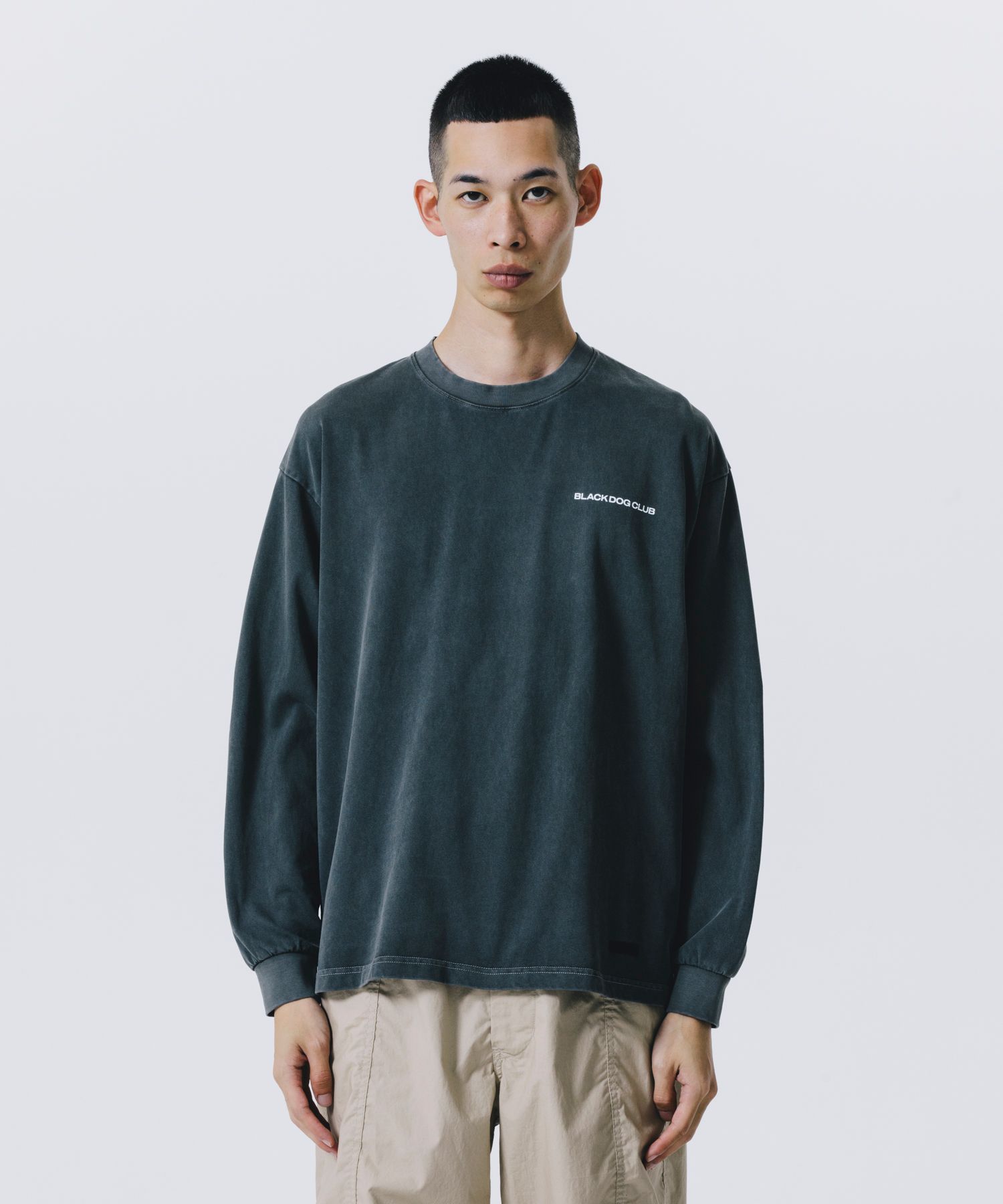 R9 PIGMENT LS TEE (CHARCOAL) /  オリジナル ピグメント Tシャツ