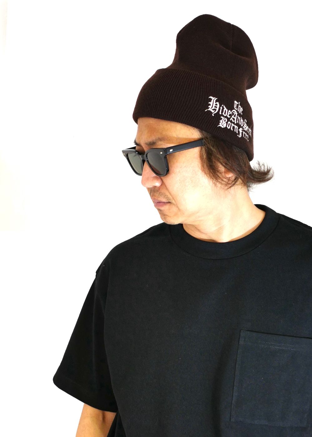 HIDE AND SEEK - 【ラスト1点】THE H&S KNIT CAP (BROWN 