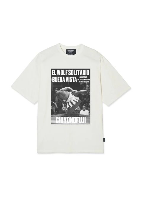 【千代の富士×BUENA VISTA】El wolf solitario tee dos (WHITE) / ×千代の富士 コラボ Tシャツ