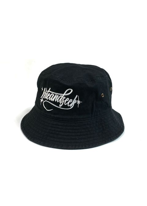 Cursive Logo Crusher Hat (BLACK) / ロゴ刺繍 バケットハット