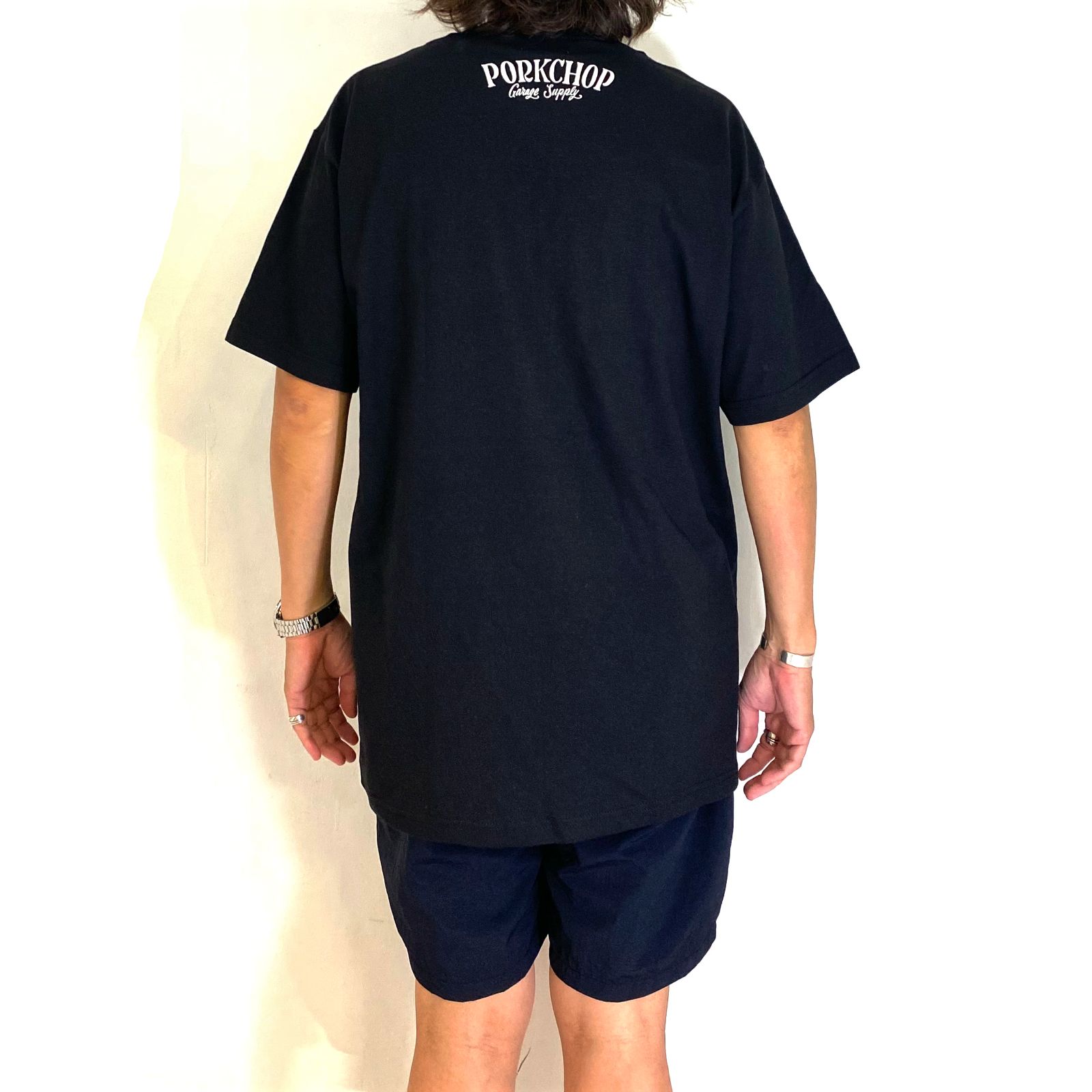 PORK FRONT TEE 25 (BLACK) / ポーク フロント ロゴ Tシャツ