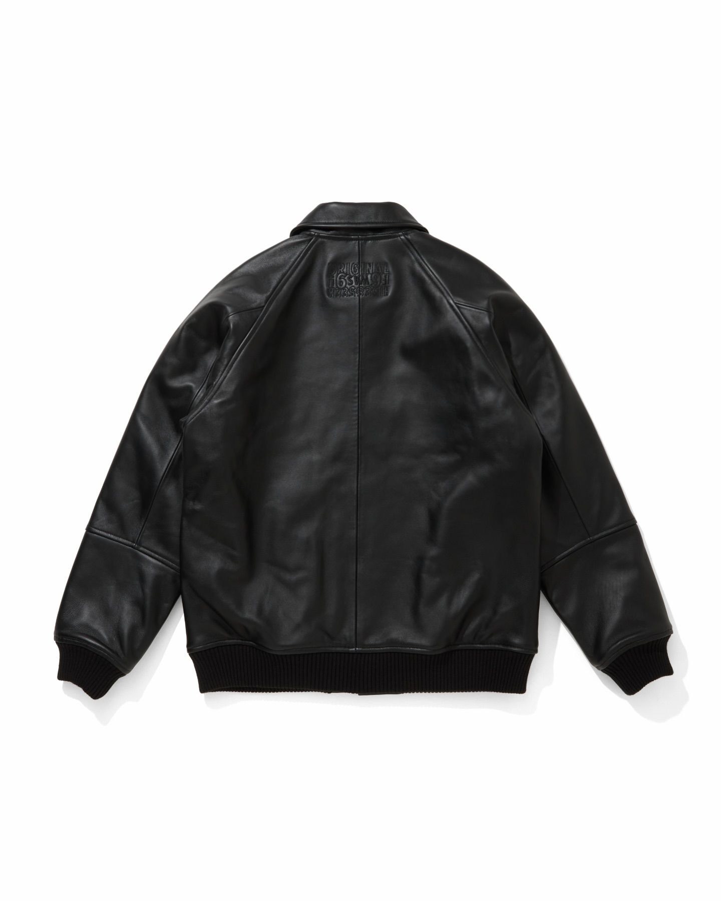 Leather Varsity Jacket (BLACK/BLACK) / 西浦徹 コラボ レザー ジャケット