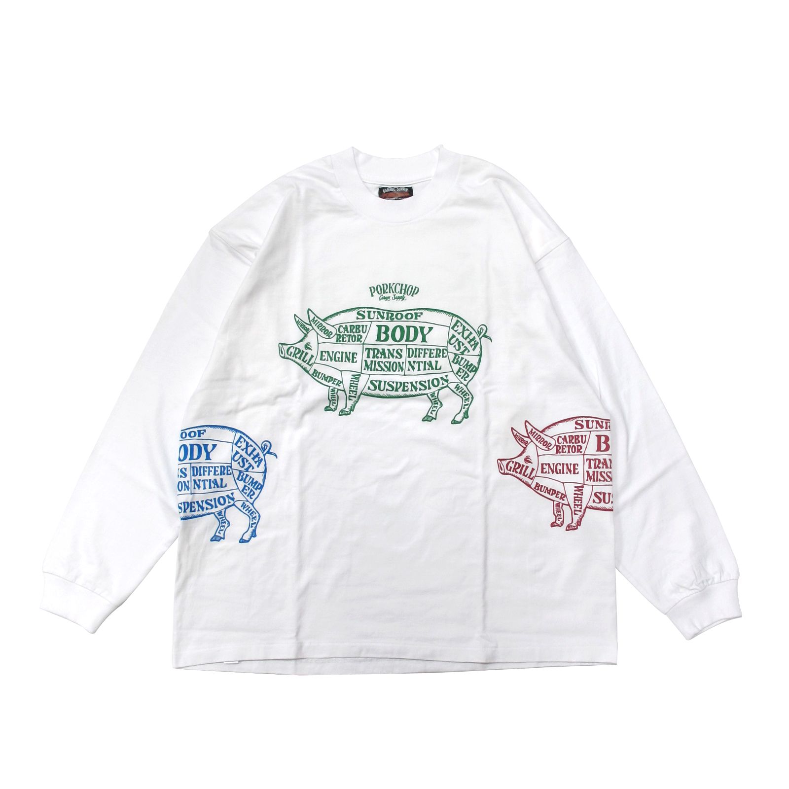 割引も実施中 ポークチョップ ロングスリーブTシャツ PORKCHOP BLUE