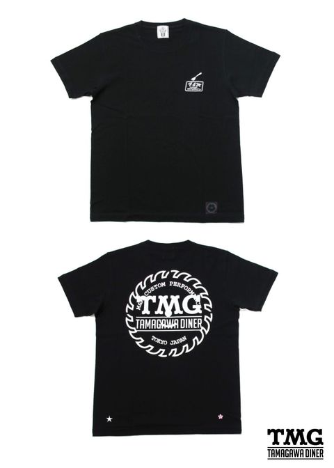 PRINT S/S TEE (BLACK) / ×TAMAGAWA DINER コラボT