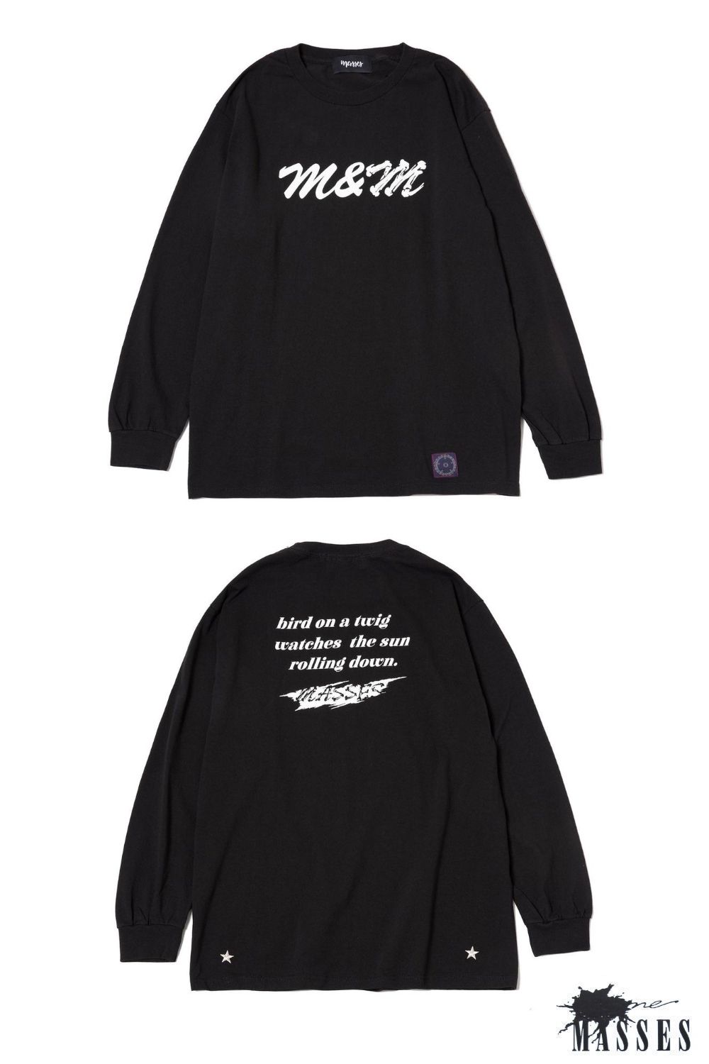 M&M CUSTOM PERFORMANCE - PRINT L/S TEE (×MASSES) (BLACK) / マシス