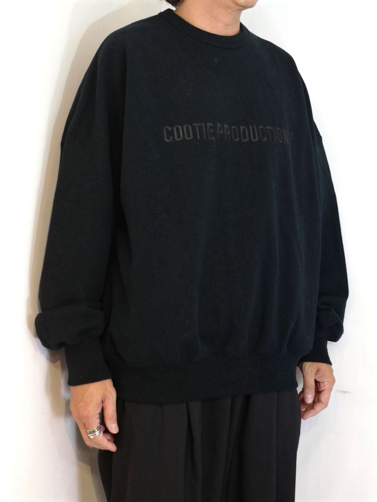 COOTIE PRODUCTIONS - Open End Yarn Sweat Crew (Embroidery) (BLACK 