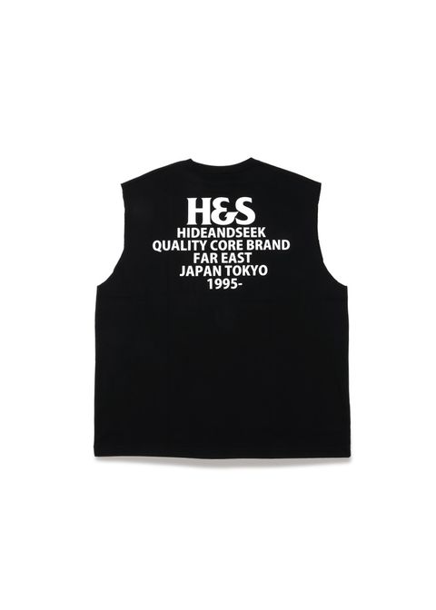 H&S Logo Sleeveless Tee (BigSilhouette) (BLACK) / カットオフ ノースリーブ Tシャツ