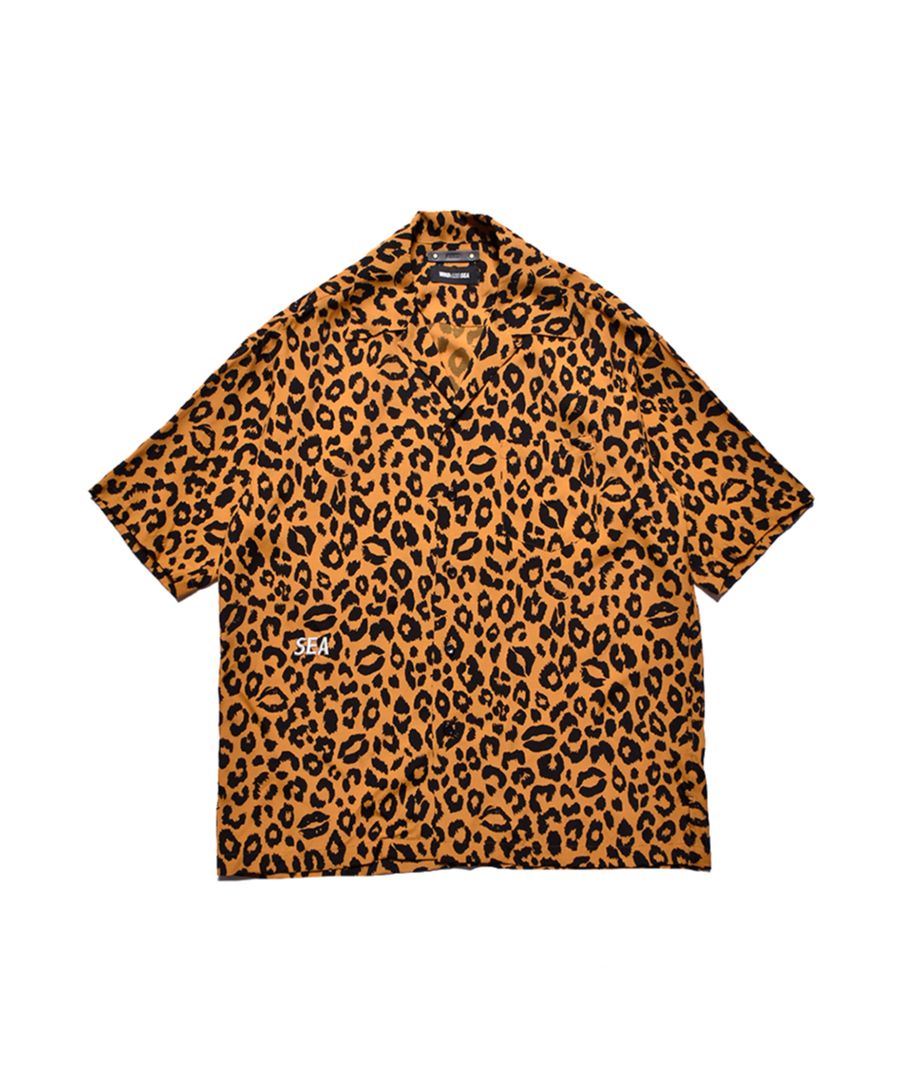 MINEDENIM - 【ラスト1点】×WDS Lips Leopard Print Open Collar SH (BRT) / ウィンダンシー  コラボ レオパードリップ シャツ / セットアップ可能 | LOOPHOLE