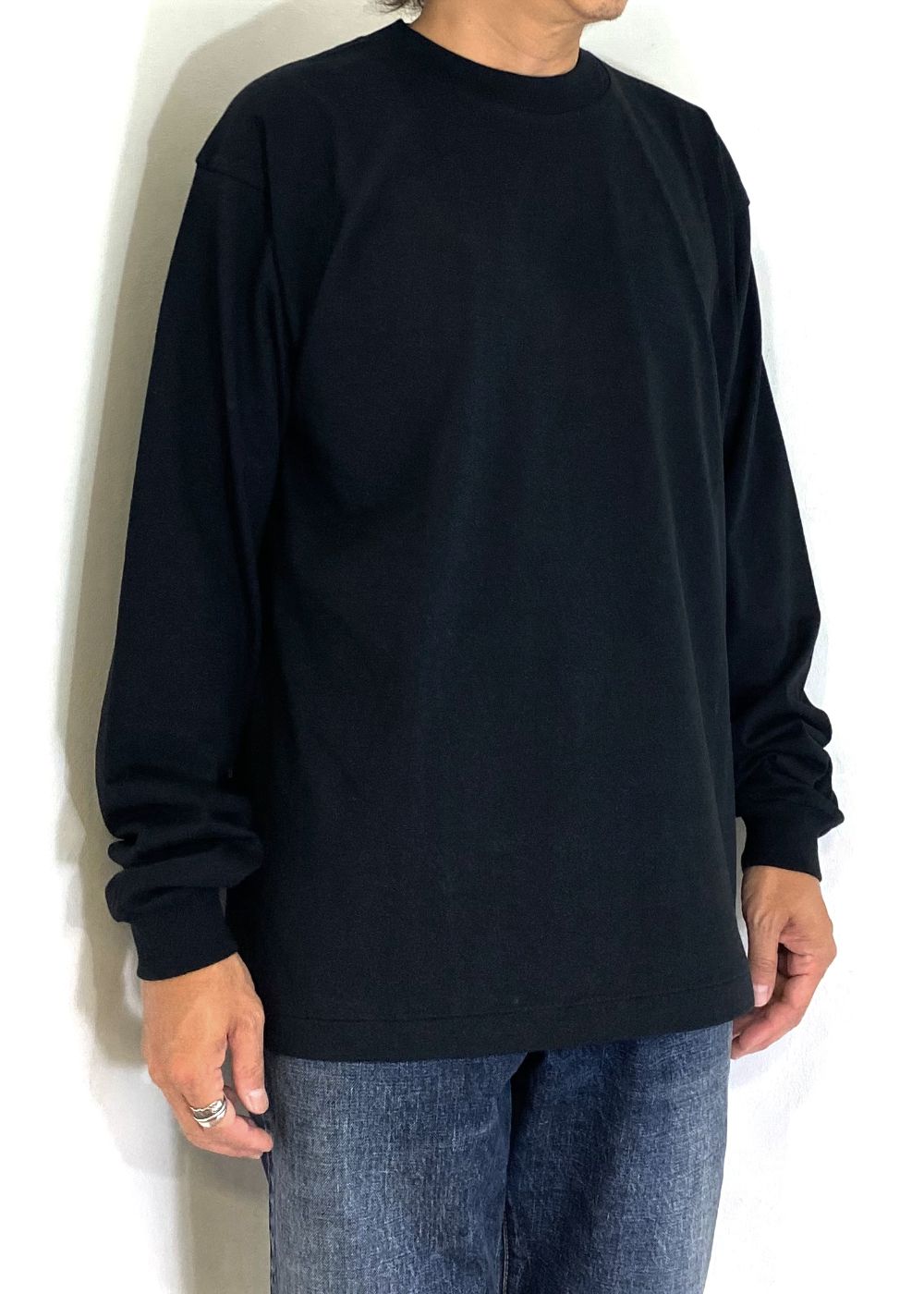 2 Pcs L/S PACK LOGO TEE "LS PACK" (BLACK) / 2ピース パック Tシャツ