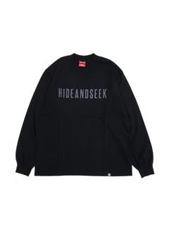 Logo L/S Tee-2 (BLACK) / ロゴ プリント ルーズフィット ロングスリーブ Tシャツ
