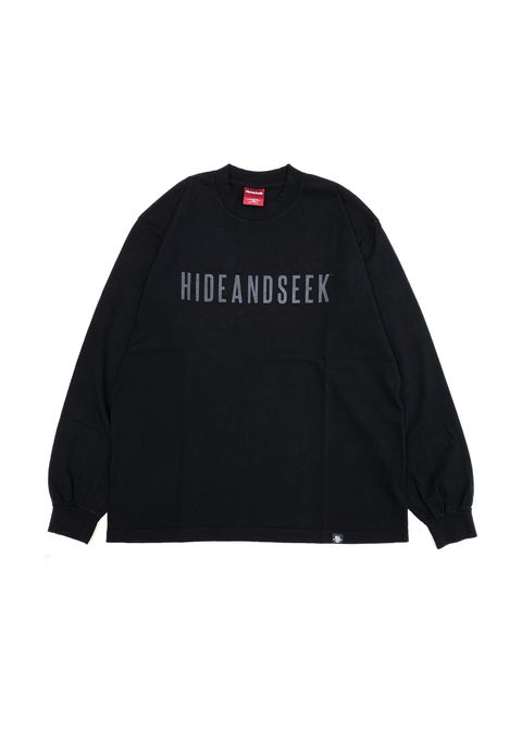 Logo L/S Tee-2 (BLACK) / ロゴ プリント ルーズフィット ロングスリーブ Tシャツ