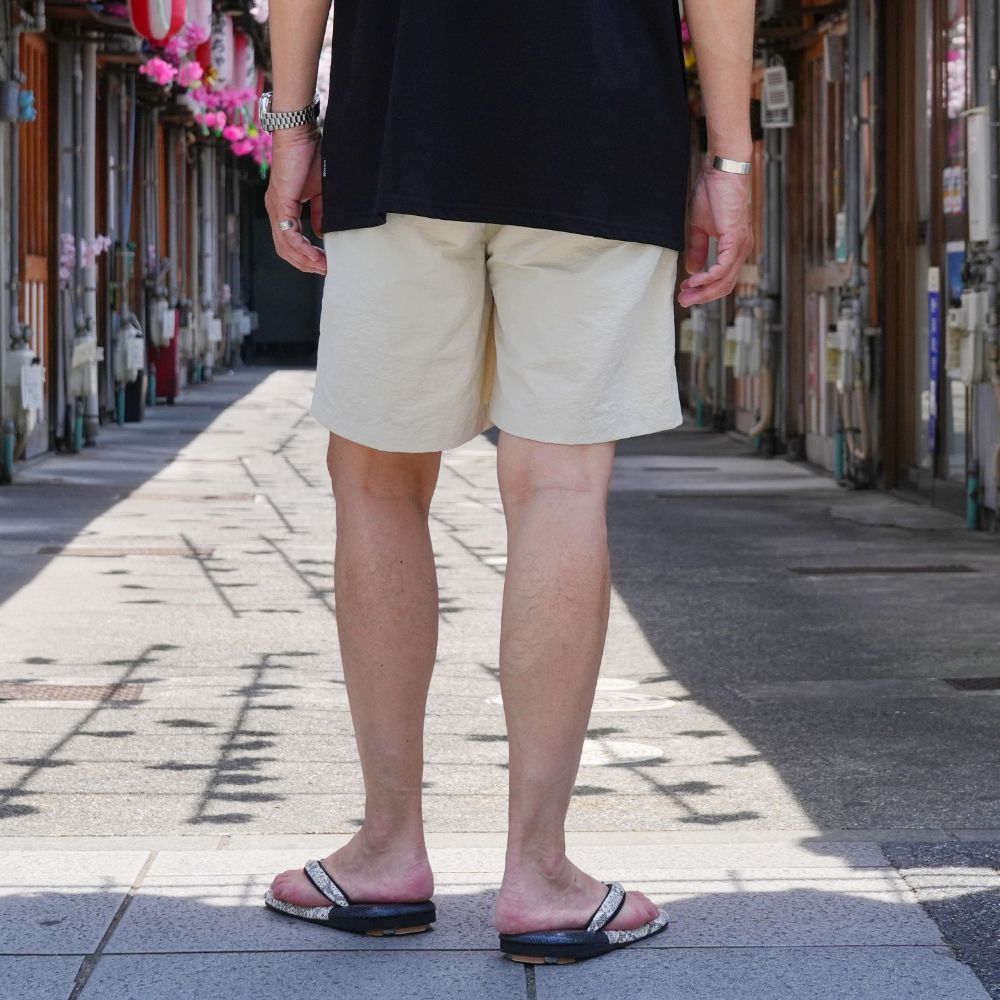 【ラスト1点】Nylon Easy Short (BEIGE) / ロゴ刺繍 イージーショーツ