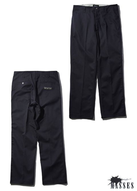 WORK PANTS L (×MASSES) (NAVY) / マシス コラボレーション チノパンツ