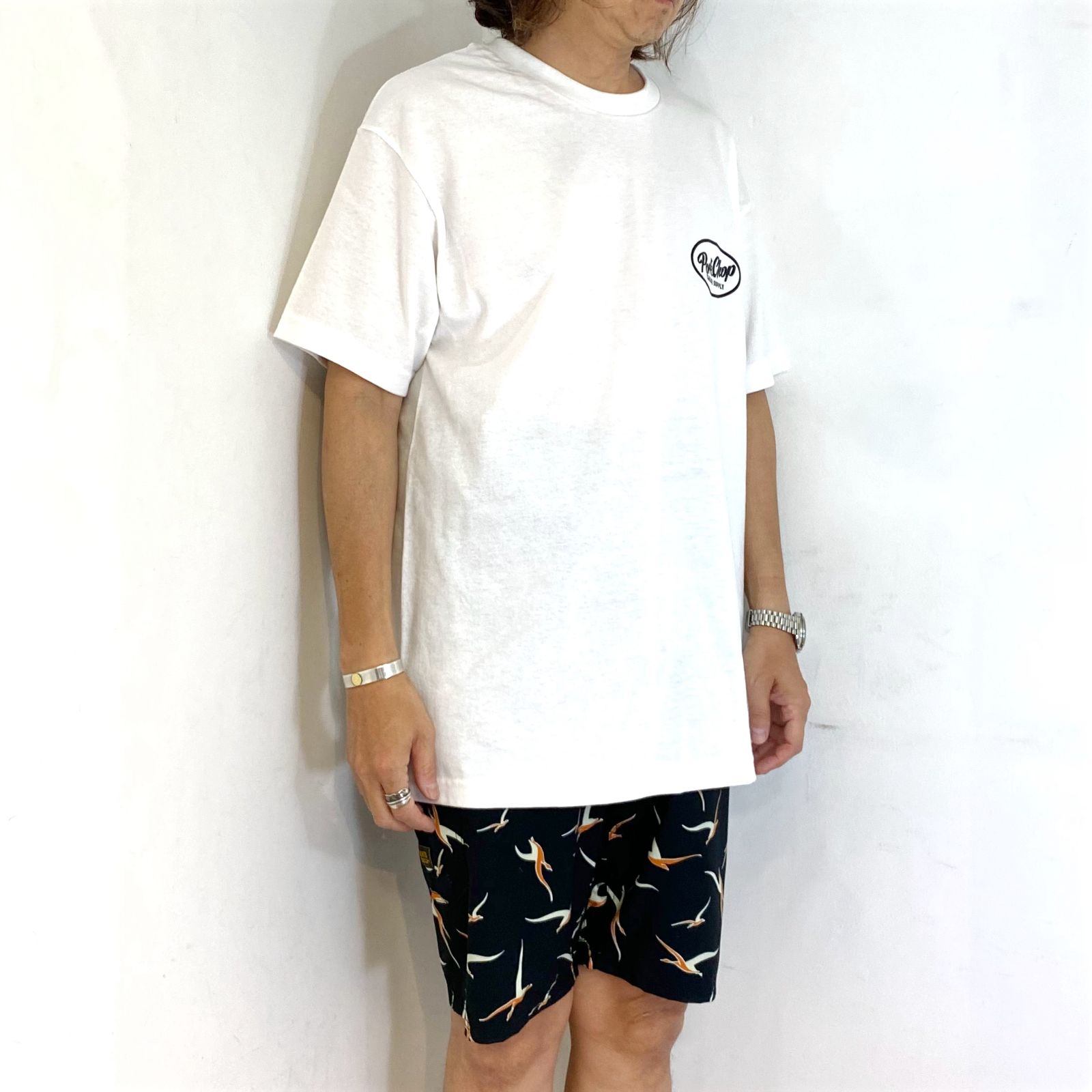 Porkchop Garage Supply Tシャツ ホワイト PORKCHOP GARAGE SUPPLY 】 PC ROD TEE ( ワイドシルエット