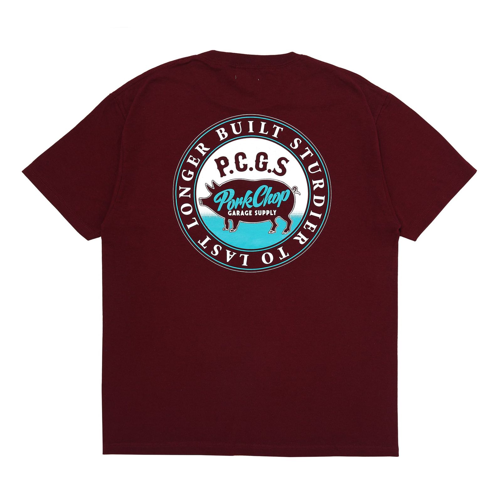 PORKCHOP GARAGE SUPPLY - CIRCLE PORK TEE (BURGUNDY