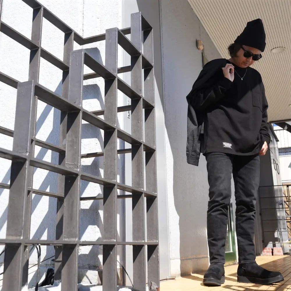 Heavy weight Loose Fit L/S T-SH (BLK) / BTSA コラボ Tシャツ