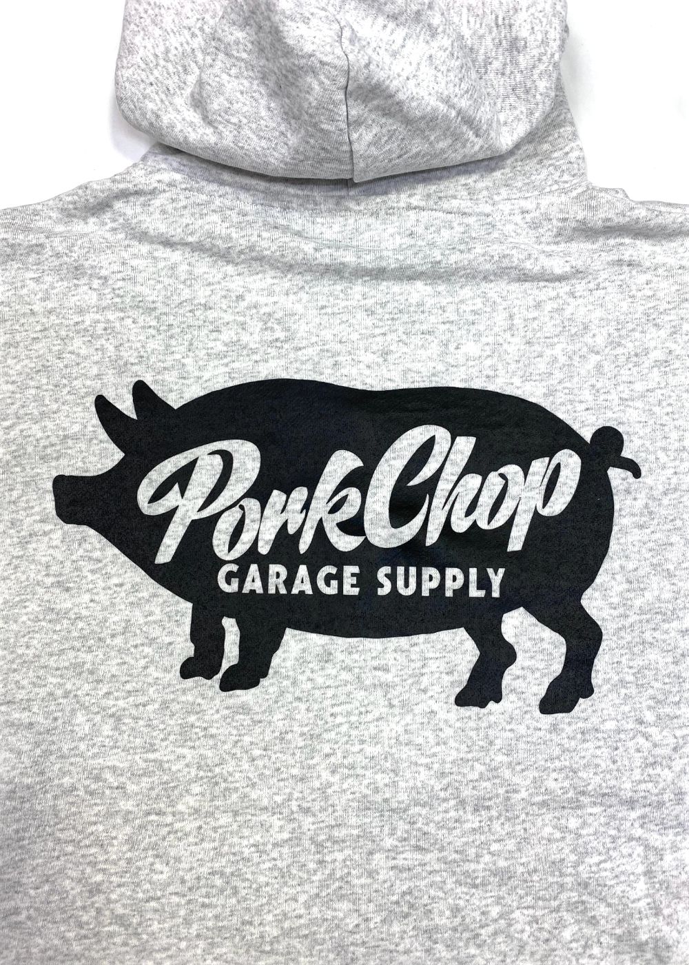 SCRIPT PORK HOODIE (ASH) / ロゴ スウェットパーカー