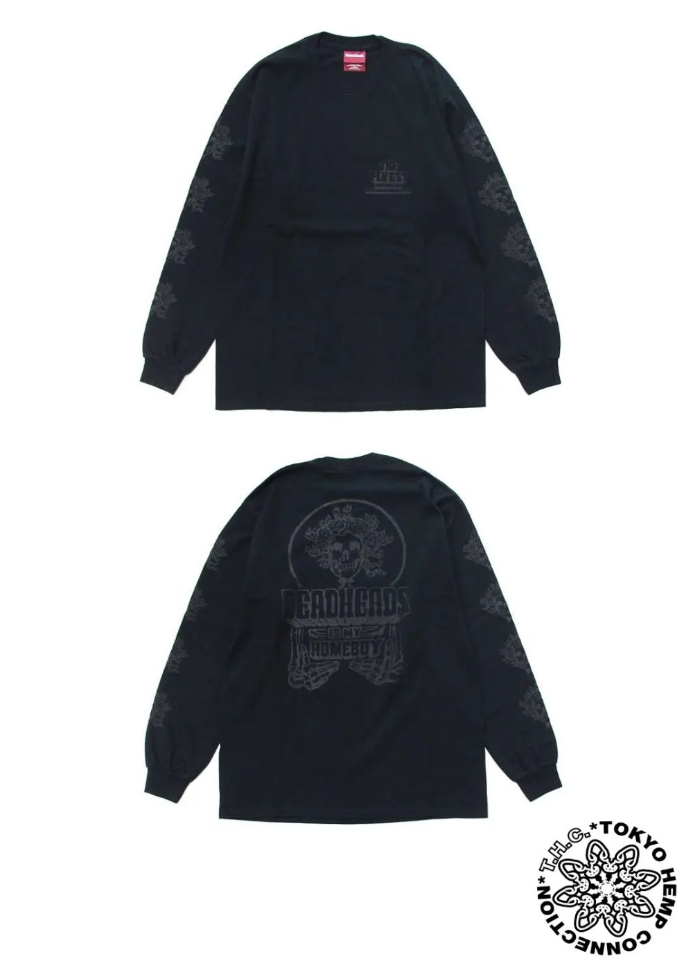 ×THC L/S TEE (BLACK) / TOKYO HEMP CONNECTION コラボロンT