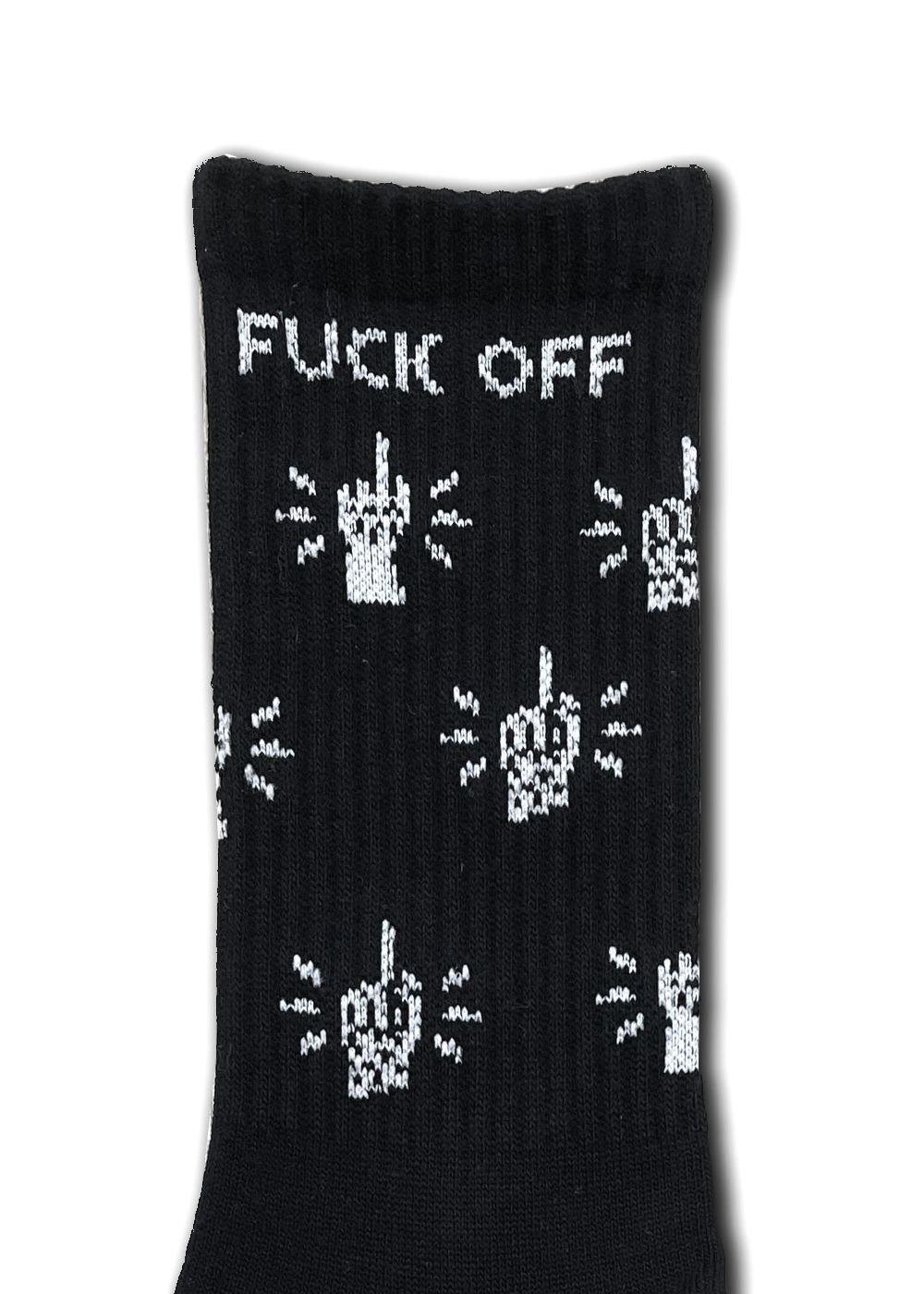 Fuck off sox (BLACK) / ジャガード ソックス