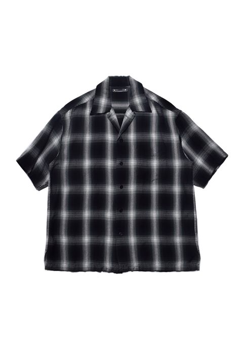 Rayon Dobby Plaid S.S Open Collar SH (BLT) / オンブレチェック オープンカラーシャツ