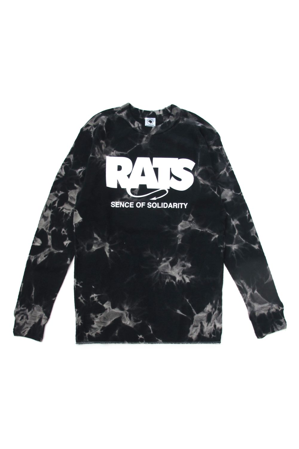 PRINT TIE DYE THERMAL (BLACK) / プリントタイダイサーマルカットソー - S