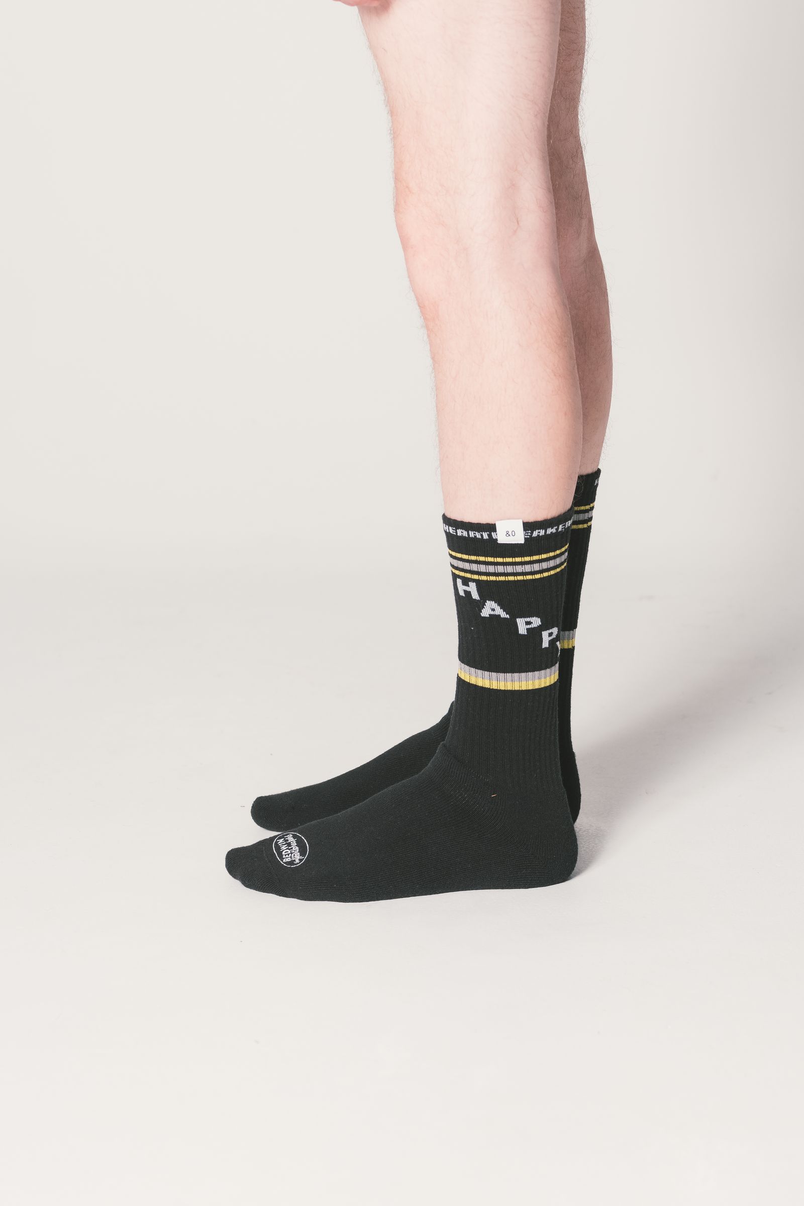 2 Pcs JACQUARD SOCKS "LARRY" (BURGUNDY) / 2パック ラインソックス