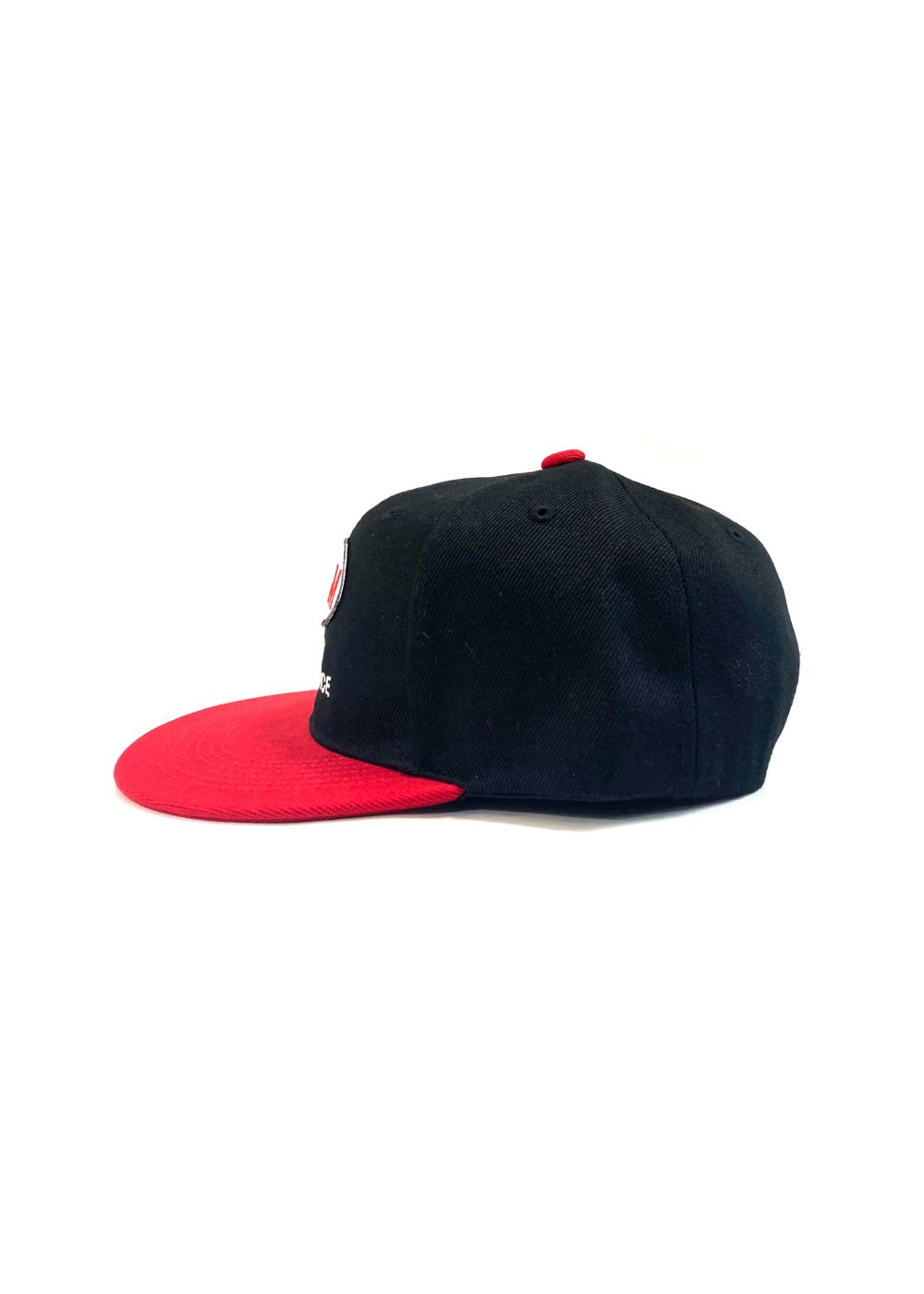 【ラスト1点】Flat Visor Cap (BLACK/RED) / ロゴ ワッペン ベースボール キャップ