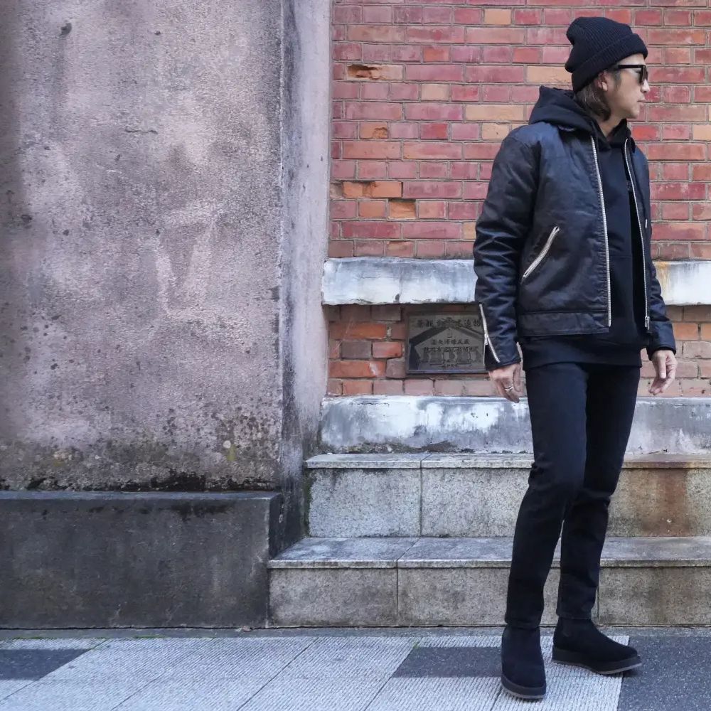 【ラスト1点】Black Coating Denim Riders JKT (BLT) / ブラック コーティング デニム ライダース ジャケット