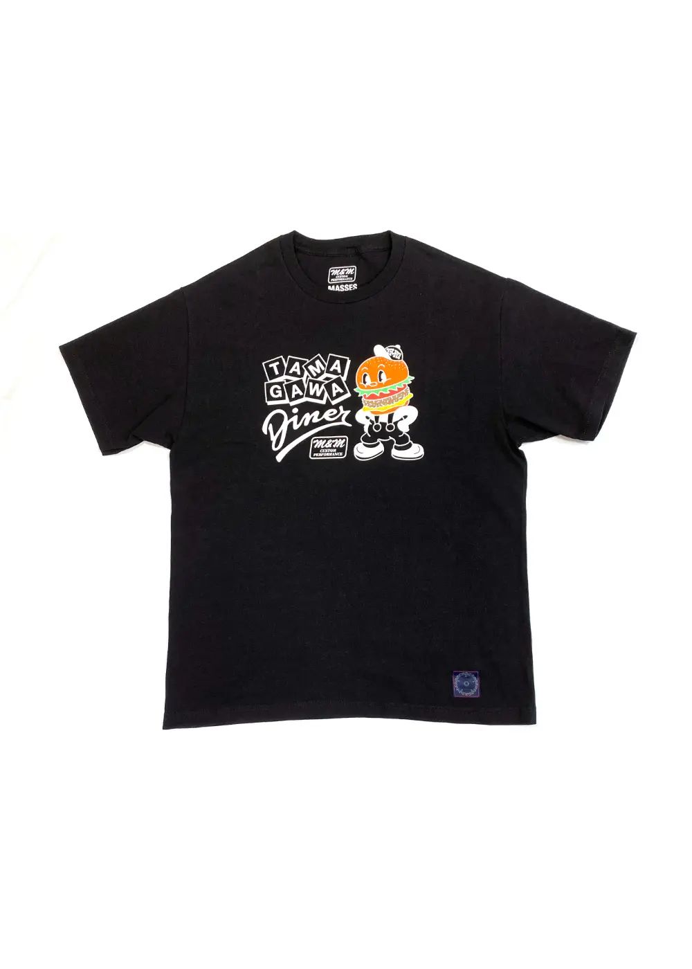 ×TAMAGAWA DINER ×MASSES PRINT T-SHIRT (BLACK) / ×TAMAGAWA DINER ×マシス コラボレーション Tシャツ