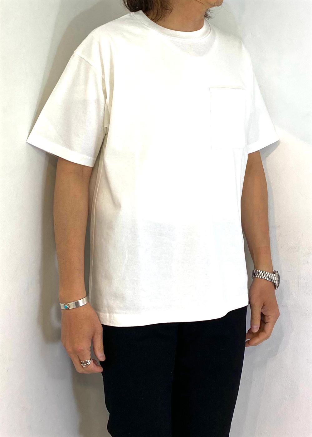 It'll Break Your Neck T-SH (WHT) / オリジナル プリント ポケット Tシャツ