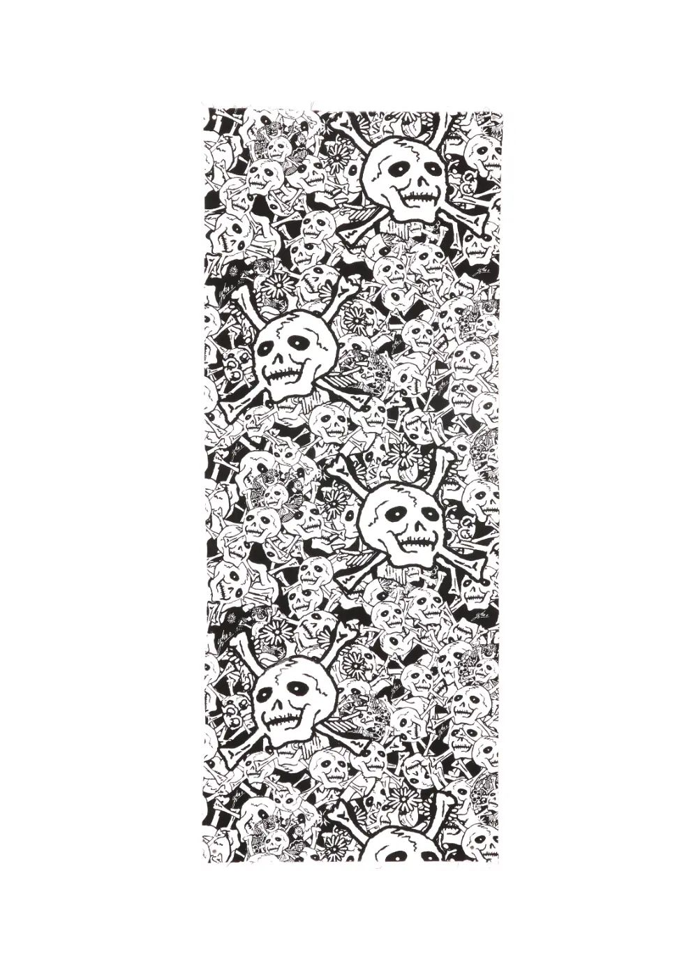 雑踏髑髏手拭い (BLACK) / ×横尾忠則 髑髏柄 コラボ 手拭い