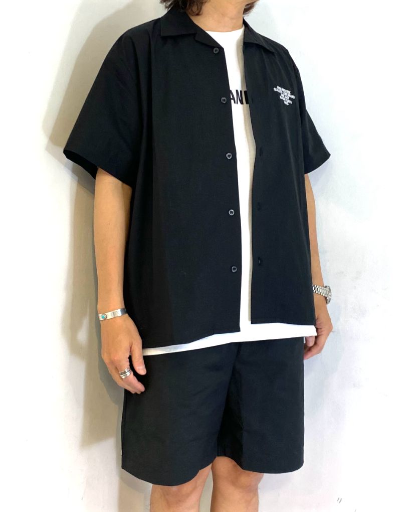 H&S S/S Shirt (BLACK) / オリジナル オープンカラー シャツ