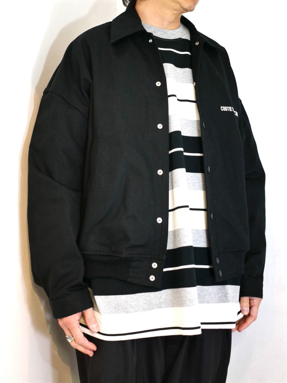 COOTIE PRODUCTIONS - Cotton OX Award Jacket (BLACK) / ロゴ刺繍